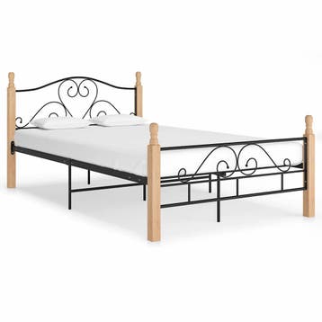 vidaXL Bedframe metaal zwart 120x200 cm, Verzenden, Nieuw