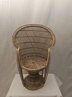 Stoel - Hout, Rattan - Vintage Rotan Pauwenstoel
