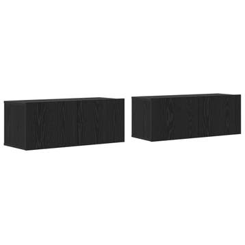 TV-kast Zwart Eiken 2st | Retour deal | 34% korting, Huis en Inrichting, Verzenden, Zo goed als nieuw, Overige houtsoorten, Modern