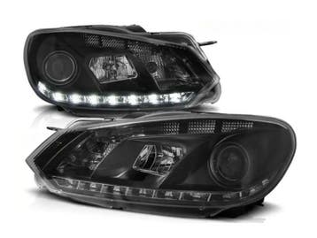 LED DRL koplampen Black geschikt voor VW Golf 6, Auto-onderdelen, Verzenden, Nieuw, Volkswagen