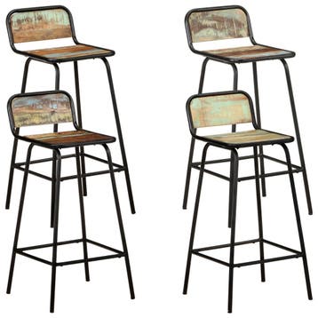 vidaXL Barstoelen 4 st massief gerecycled hout, Verzenden, Nieuw