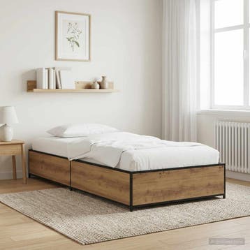 vidaXL Bedframe Artisanaal eiken 80 x 200 cm Bewerkt hout, Verzenden, Nieuw