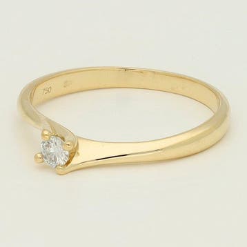 Bague - 18 carats Or jaune Diamant (Naturelle) - Solitair