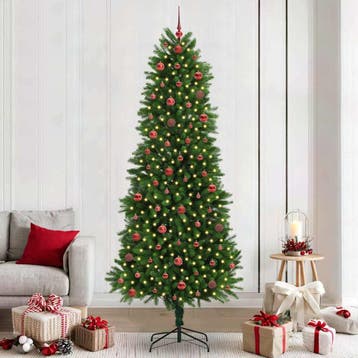 vidaXL Kerstboom met 300 LED met standaard Groen 240 cm PE, Verzenden