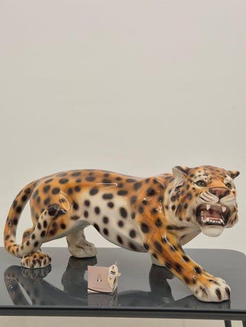Beeld, Leopardo - 69 cm - Keramiek, Antiek en Kunst