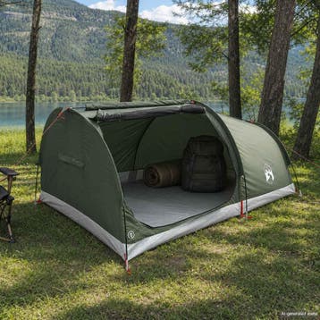 vidaXL Hiking Tent Waterdicht 2-persoons Leger Groen, Verzenden, Nieuw