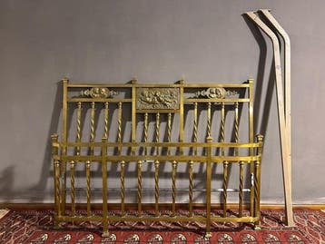 Bed (3) - Verguld messing - Tweepersoonsbed, art déco