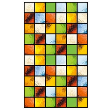 Raamfolie Glas In Lood Zelfklevend Gekleurd 80x200CM, Verzenden