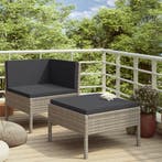vidaXL 2-delige Loungeset met kussens poly rattan grijs, Verzenden, Loungeset