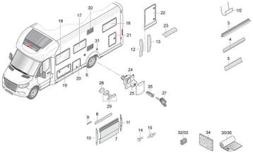 Carthago motorhome onderdelen & parts uit voorraad leverbaar, Caravans en Kamperen, Verzenden, Nieuw