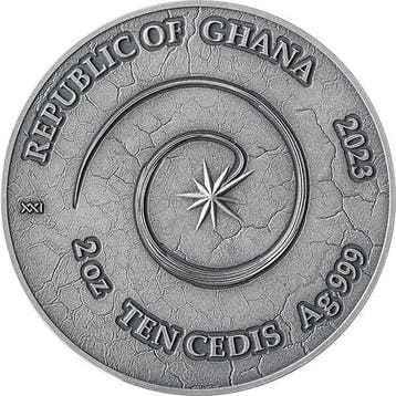 Ghana. 10 Cedis 2023 Phoenix - Chronicles of Fire 2 oz