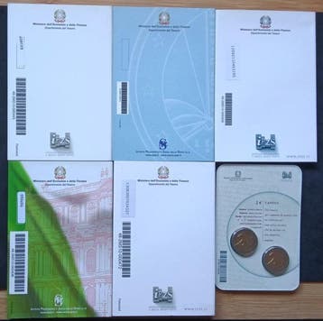 Italië. 2 Euro 2009/2015 (6 coincards) (Zonder minimumprijs)