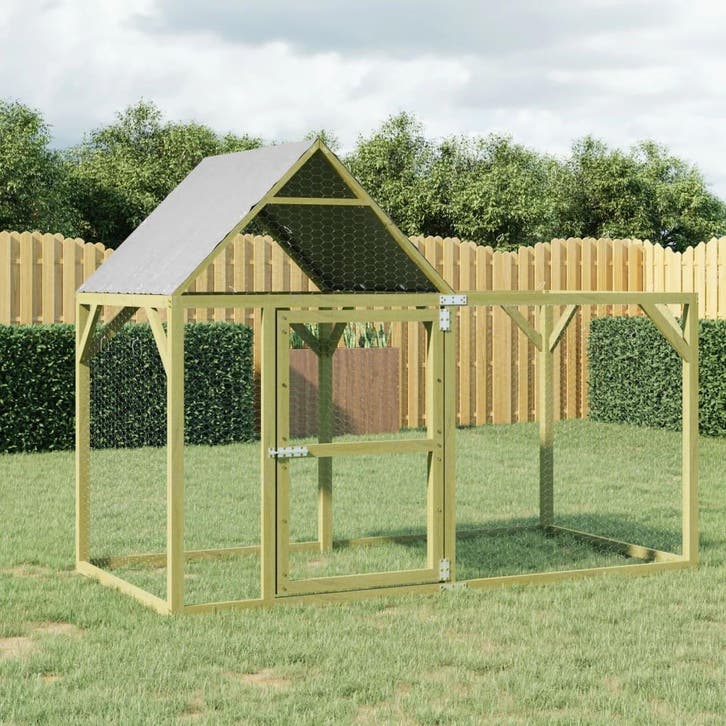 vidaXL Kippenhok 200x100x150 cm geïmpregneerd massief, Dieren en Toebehoren, Knaagdieren en Konijnen | Hokken en Kooien, Nieuw