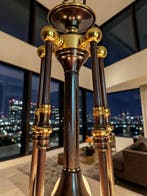 Kroonluchter - Luxueuze Franse Art-Deco Lamp - Glas, Koper,