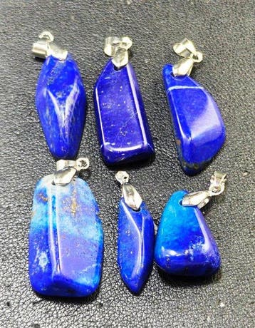 Lapis Lazuli Edelsteen Hangers - Hoogte: 43 mm - Breedte: 17