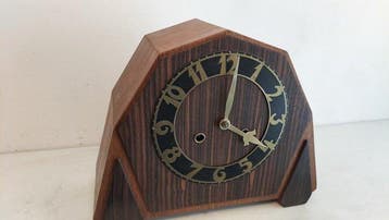Horloge - Amsterdamse School - Art déco - Laiton - bois de