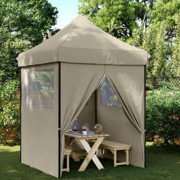 vidaXL Partytent 200 x 200 x 306 cm Taupe Oxford Stof, Verzenden, Nieuw