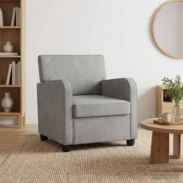 vidaXL Fauteuil Lichtgrijs fluweel, Maison & Meubles, Fauteuils, Verzenden