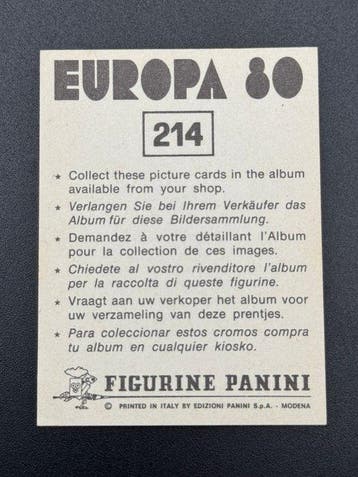 1980 Panini #214 Europa 80 - Badge: Jugoslavia - 1 Sticker -, Nieuw