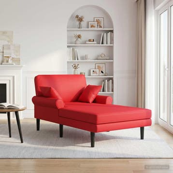 vidaXL Chaise longue Rood Kunstleer, Verzenden