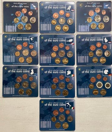 Europa. Series 1 Cent - 2 Euro Various Years (10 Items)