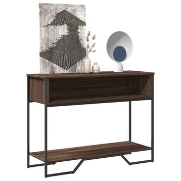 vidaXL Wandtafel 100x35x74,5 cm bewerkt hout bruin, Verzenden, Nieuw