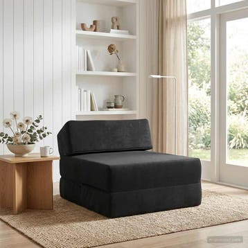 vidaXL Vouwbare Sofa Bed Zwart 60 x 70 x 41 cm Stof, Verzenden, Nieuw