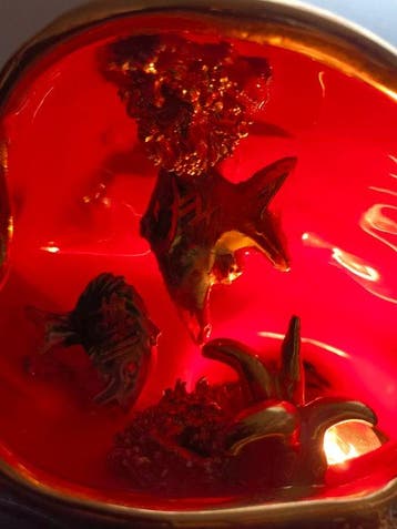 Vallauris - Vallauris - Lampe de table - moule, poisson -