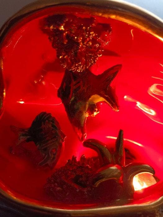 Vallauris - Vallauris - Lampe de table - moule, poisson -, Antiquités & Art, Antiquités | Éclairage