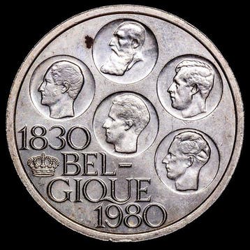 België. 500 Francs 1976 - 1980 / 2 Monedas (Zonder
