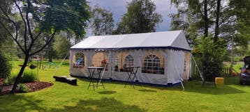 Partytenten (3x6 m / 4x8 m) en ander feestmateriaal te huur, Nieuw