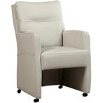 Leren eetkamerstoel Sharp - Toledo Misty (crème) - Zonder, Huis en Inrichting, Stoelen, Eigentijds, Modern, Overige kleuren, Nieuw
