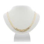 Gouden meander collier (Ketting), Ophalen of Verzenden, Gebruikt, Overige kleuren, Goud