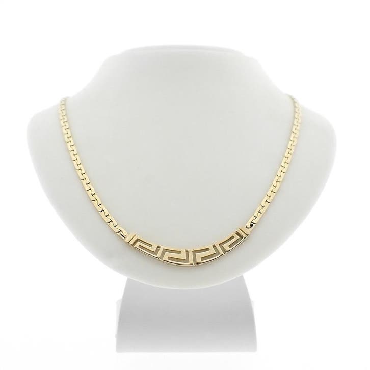 Gouden meander collier (Ketting), Bijoux, Sacs & Beauté, Colliers, Enlèvement ou Envoi