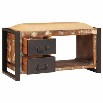 vidaXL Opslagbank Multikleur 80 x 35 x 40 cm Massief, Verzenden, Nieuw