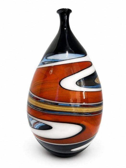 Reinhard Herzog - Vaas - Glas - Handgeblazen studio-glas, Antiek en Kunst, Antiek | Glaswerk en Kristal