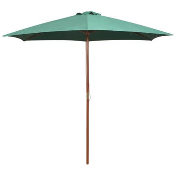 vidaXL Parasol 270x270 cm houten paal groen, Verzenden