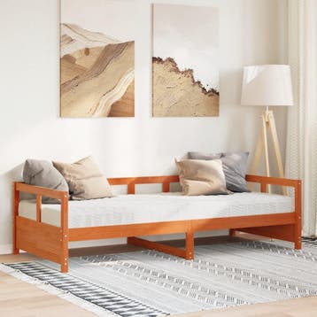 vidaXL Slaapbank met matras 90x200 cm massief grenenhout, Verzenden, Nieuw