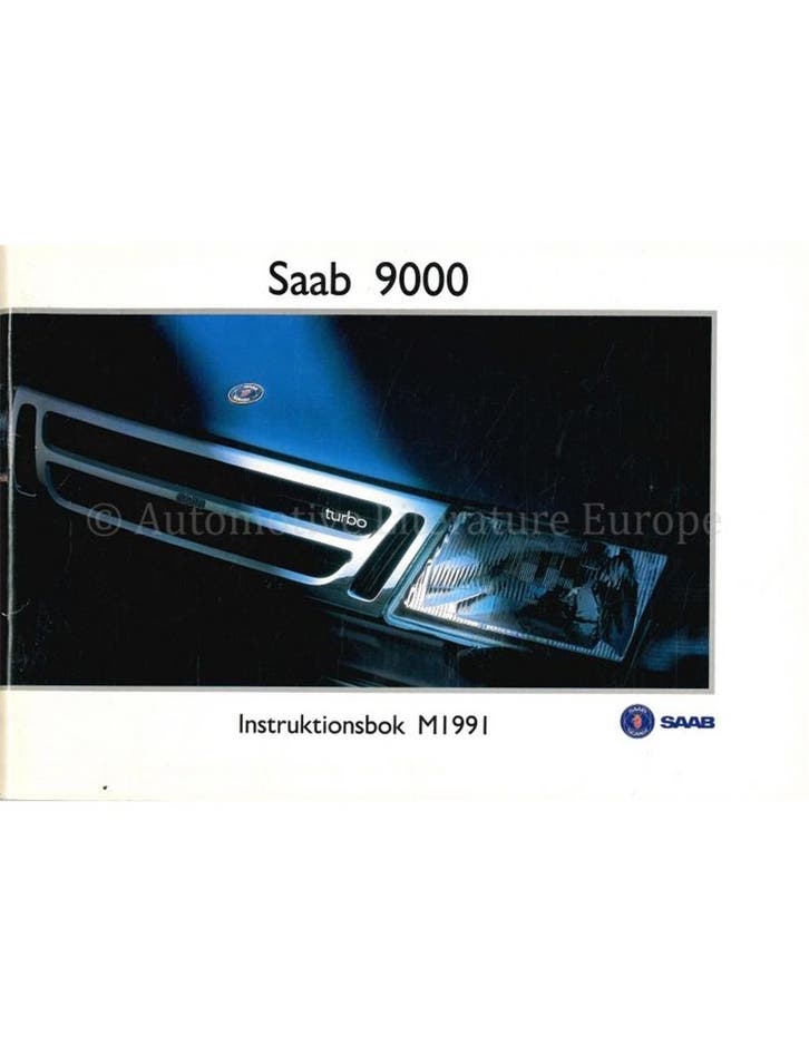 1991 SAAB 9000 INSTRUCTIEBOEKJE ZWEEDS, Autos : Divers, Modes d'emploi & Notices d'utilisation