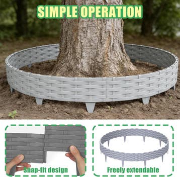 Verdego Gazonrand, kunststof, 10 m, rotan-look, bloembedomra, Verzenden