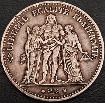 Frankrijk. 5 Francs 1874-A Hercule (Zonder minimumprijs), Postzegels en Munten