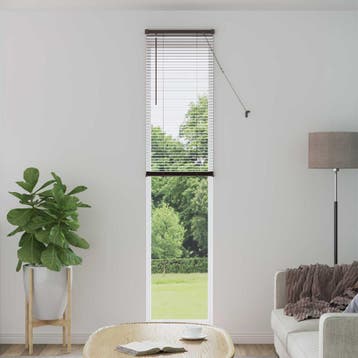 vidaXL Venetiaanse jaloezie Donkerbruin met Patroon 213 x 40, Verzenden, Nieuw