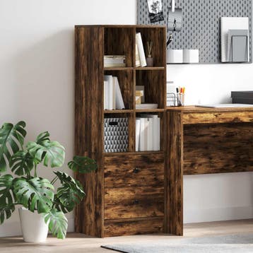 vidaXL Highboard met lade Rook Eiken 45,5 x 34 x 127 cm, Verzenden