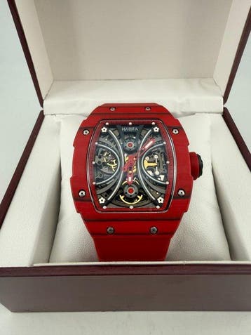 HAOFA - 1909 RED Carbon Fiber Bezel NTPT Skeleton Automatic