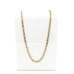 Bicolor gouden marineschakel ketting, Handtassen en Accessoires, Kettingen, Ophalen of Verzenden, Gebruikt, Overige kleuren, Goud