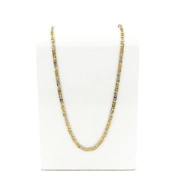 Bicolor gouden marineschakel ketting, Ophalen of Verzenden