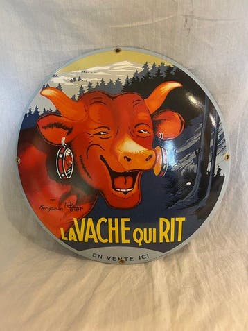 Emaille bord - La Vache qui rit - Enseigne en émail - Émail