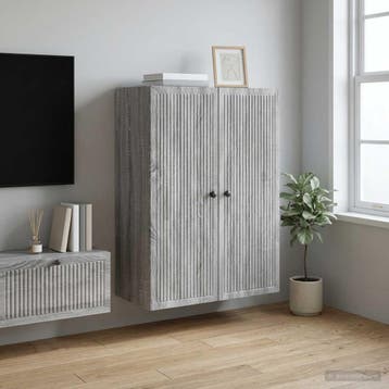 vidaXL Wandkast Grijs Sonoma 66 x 34,5 x 90 cm Bewerkt hout, Verzenden