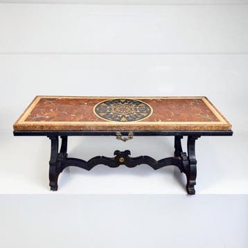 Tafel - Zeldzame veelkleurige marmeren - Inlegtafel