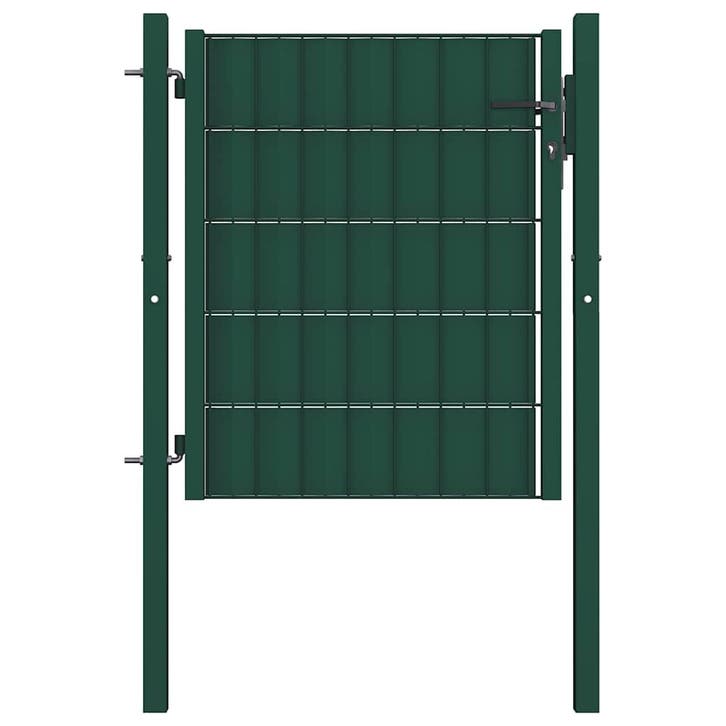 vidaXL Hekpoort PVC en staal 100x81 cm Groen, Tuin en Terras, Tuinpoorten, Nieuw, Verzenden